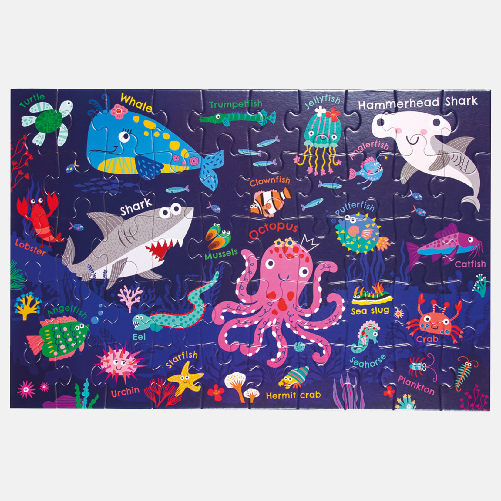 Hey Hugo In the Ocean Double Sided Jigsaw Puzzle - 50 pcs