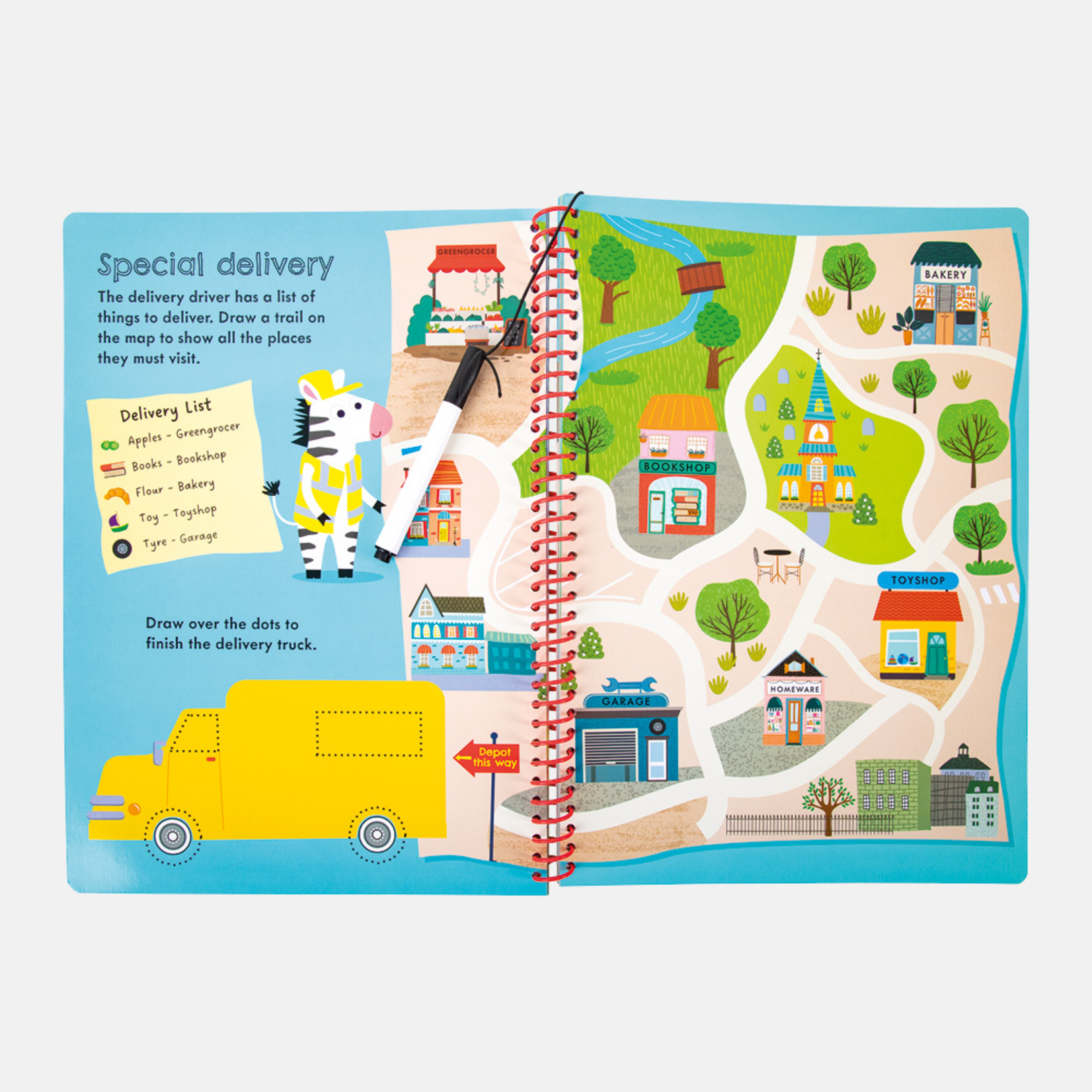 Hey Hugo Around the Town Wipe-Clean Activity Book