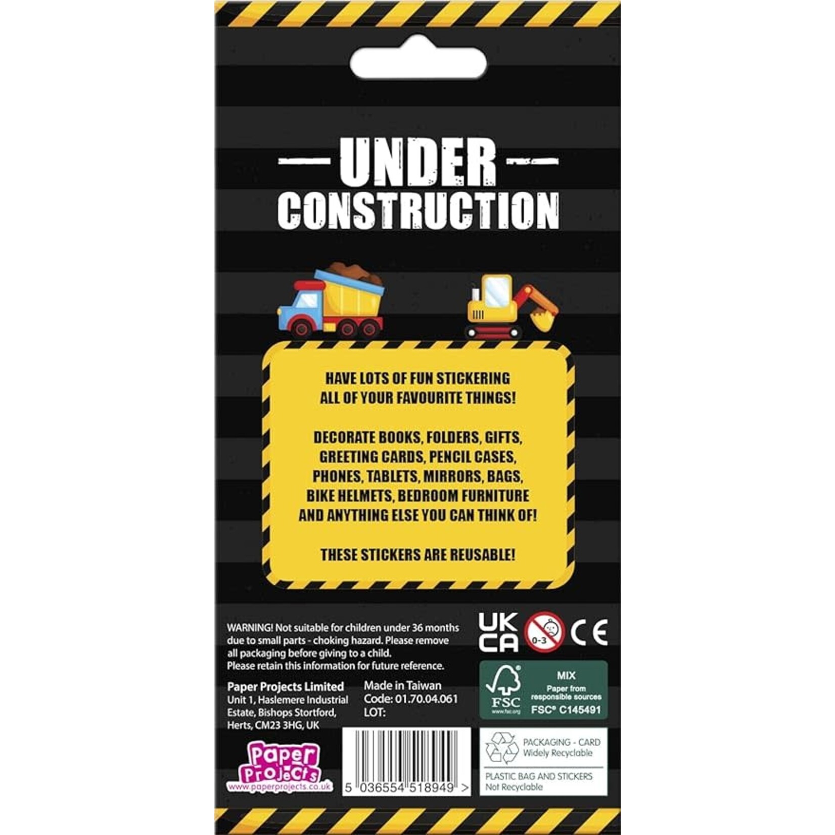 Stickers Under Construction Sparkle Stickers