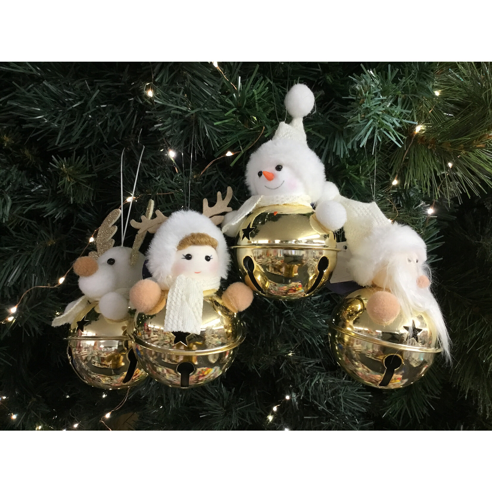Shudehill Giftware Christmas Hanging Golden Bells - 4 Assorted