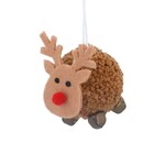 Felt & Wool Pom-Pom Reindeer Hanging Decoration