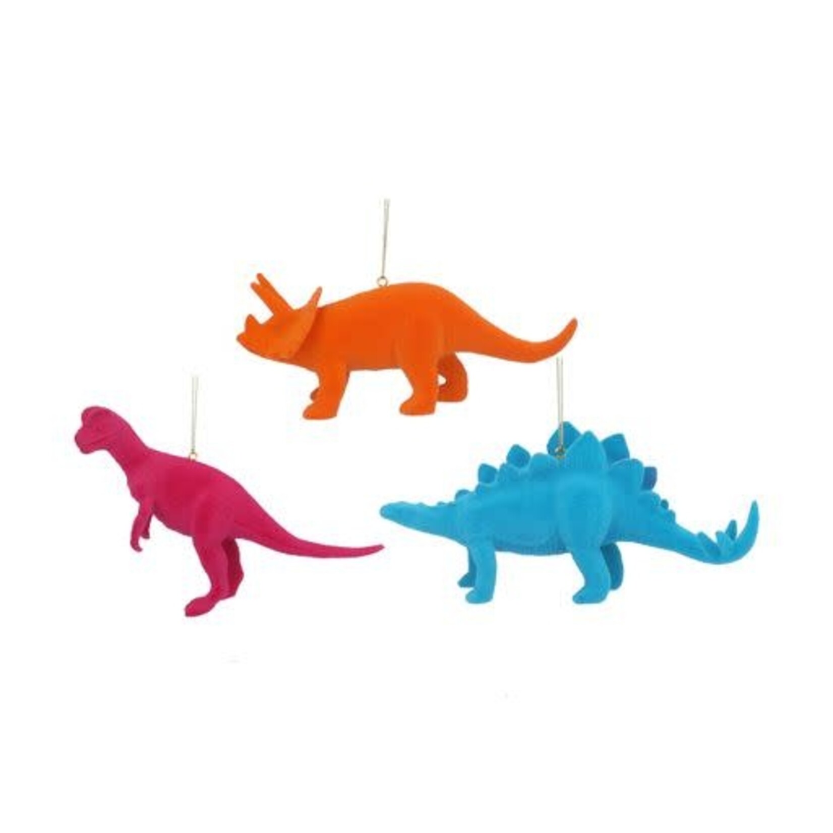 Flock & Acrylic Coloured Dinosaur Hanging Decoration ( 3 Designs, sold separately )