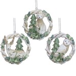 Resin Animals in Twisted Ring w/Snowdrops Hanging Decoration ( 3 designs, sold separately )