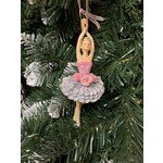 Gisela Graham Pastel Pink & Lilac Resin Ballerina Hanging Decoration