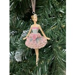 Gisela Graham Pastel Blue & Pink Resin Ballerina Hanging Decoration