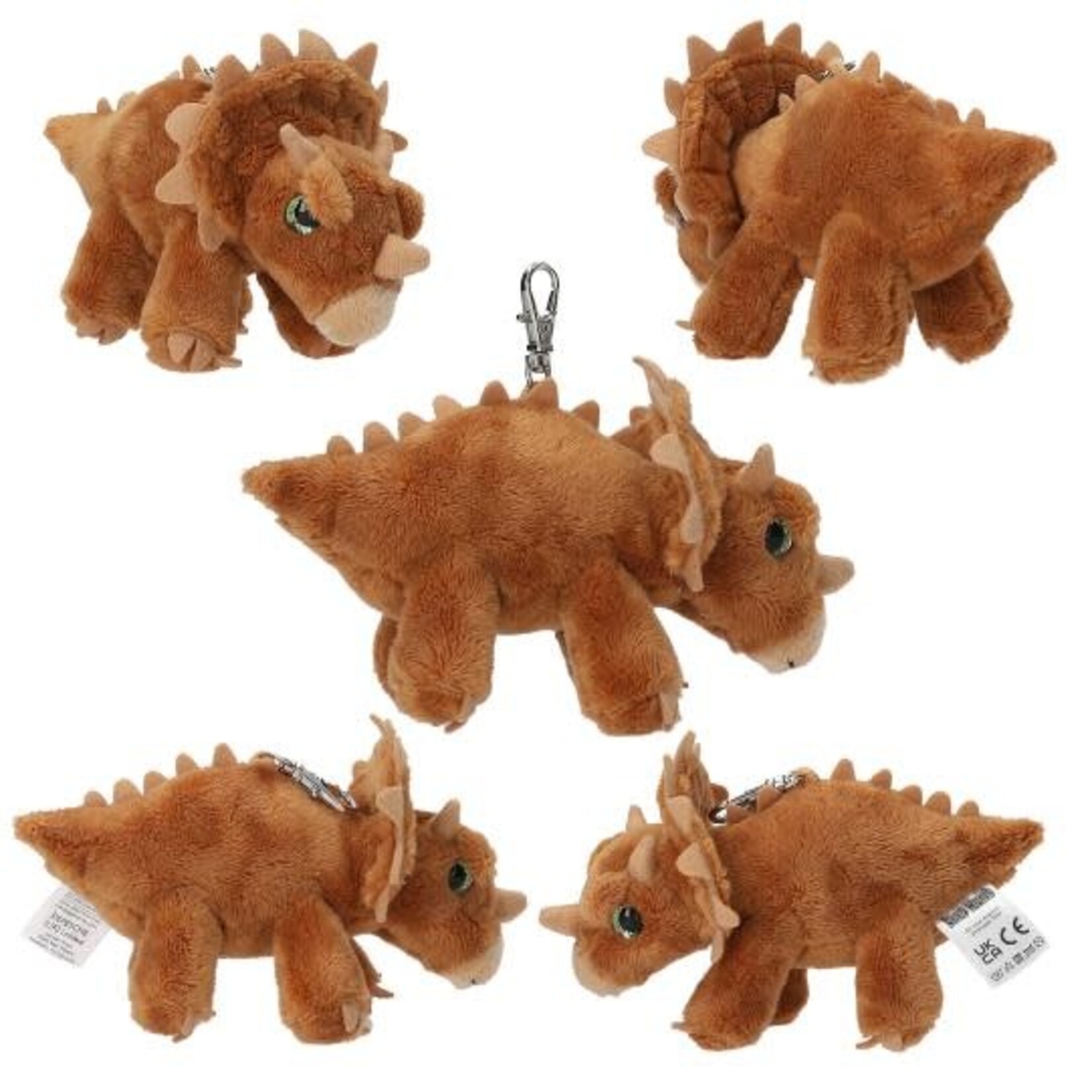 Dino World Dino World Plush Dino Triceratops Bag Charm