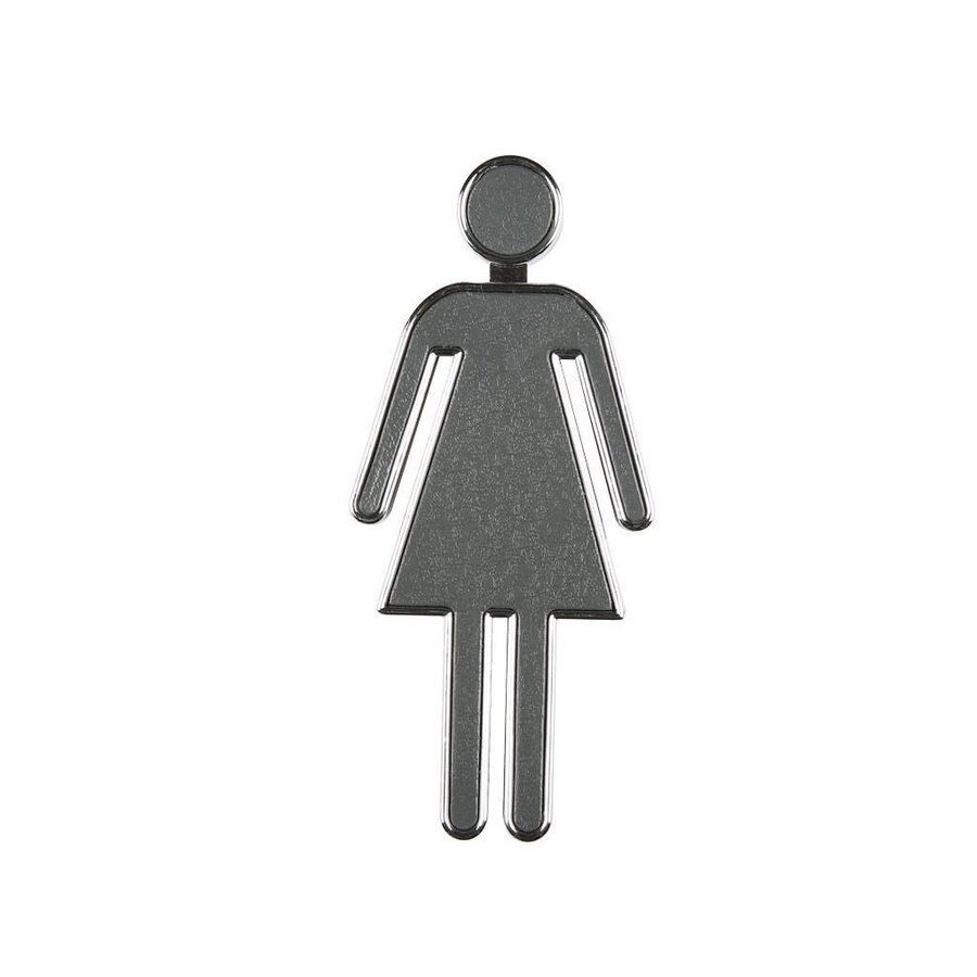 Toiletbord vrouwen chroom gecoate 3D