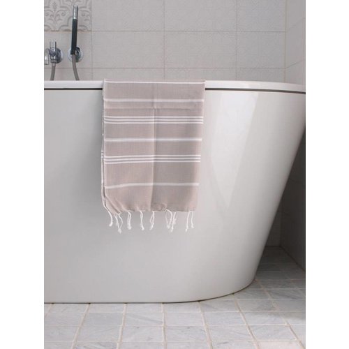 Ottomania hammam handdoek Ottomania 50x100cm grijsbeige Ottomania hammam handdoek Ottomania 50x100cm grijsbeige