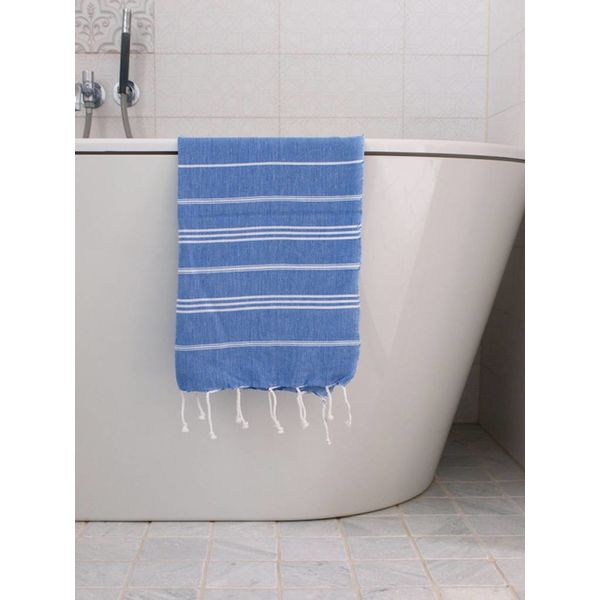 hammam handdoek Ottomania 50x100cm grieksblauw - kleine hamamdoek