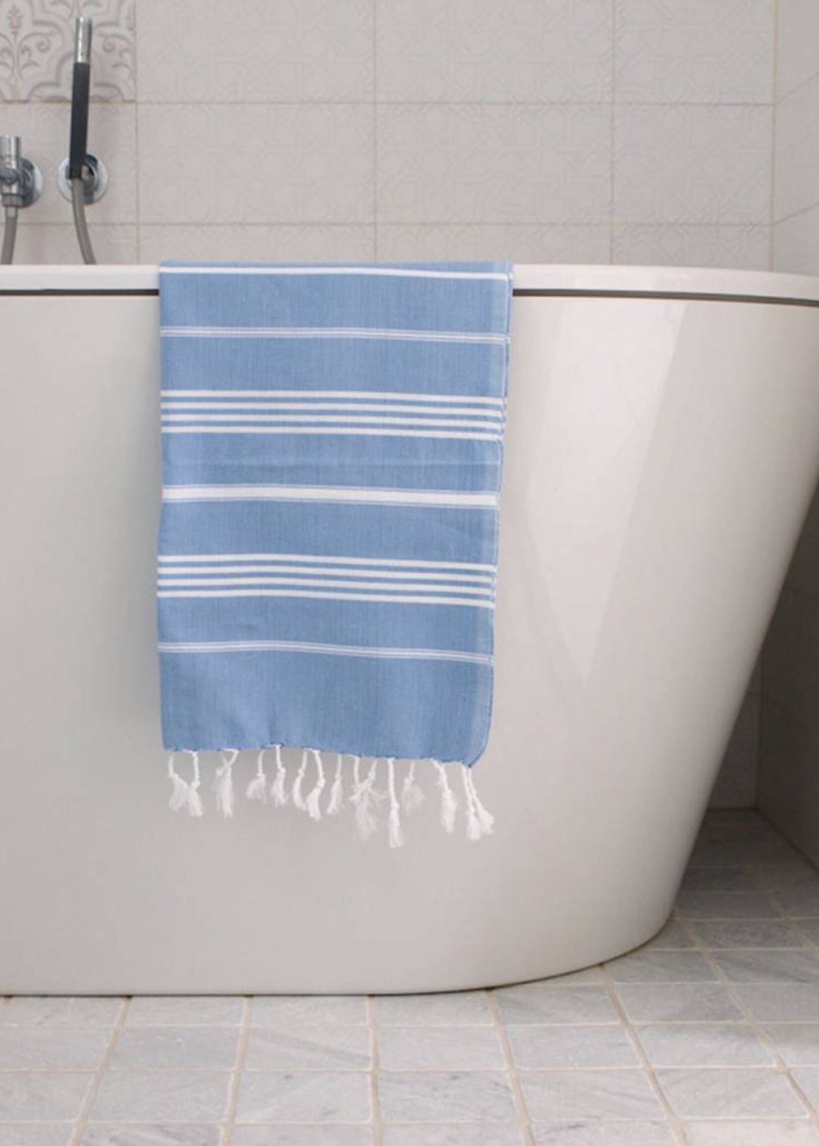 Ottomania hammam handdoek Ottomania 50x100cm blauw - kleine hamamdoek