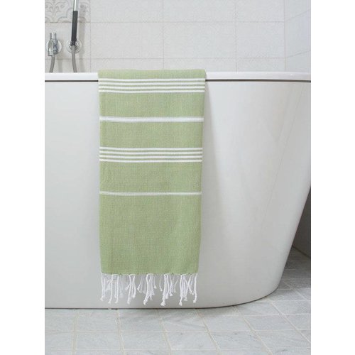 Ottomania Hamamdoek Ottomania 100 x 170 cm mosgroen Ottomania Hamamdoek Ottomania 100 x 170 cm mosgroen