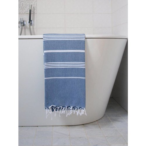 Ottomania Hamamdoek Ottomania 100 x 170 cm marineblauw Ottomania Hamamdoek Ottomania 100 x 170 cm marineblauw