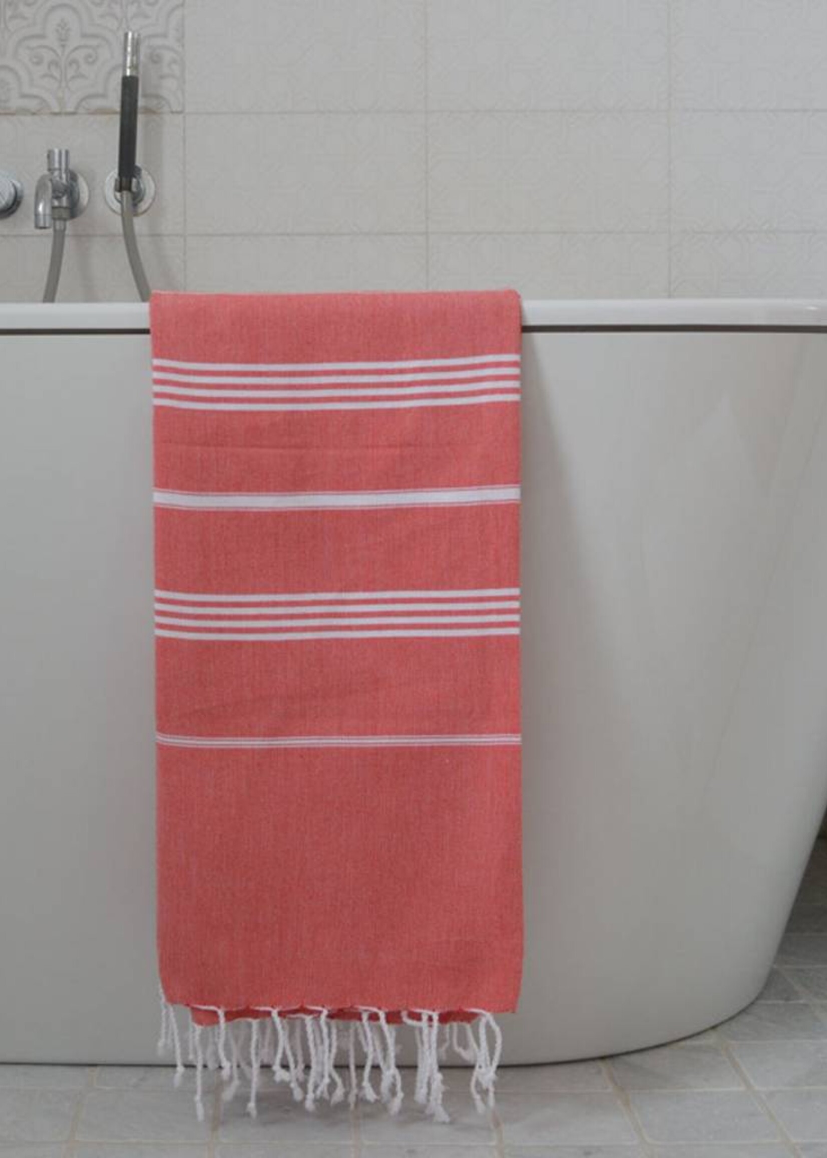 Ottomania Hamamdoek Ottomania 100 x 170 cm steenrood - hamamdoek medium