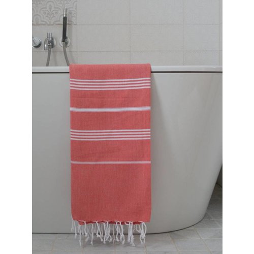 Ottomania Hamamdoek Ottomania 100 x 170 cm steenrood Ottomania Hamamdoek Ottomania 100 x 170 cm steenrood