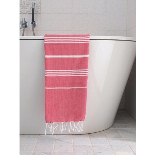 Ottomania Hamamdoek Ottomania 100 x 170 cm robijnrood Ottomania Hamamdoek Ottomania 100 x 170 cm robijnrood