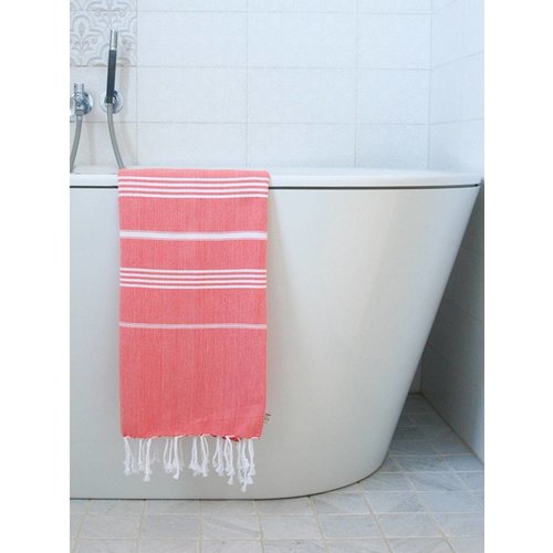 Ottomania Hamamdoek Ottomania 100 x 170 cm koraalrood Ottomania Hamamdoek Ottomania 100 x 170 cm koraalrood