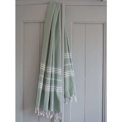 Ottomania Hamamdoek Ottomania 100 x 210 cm grijsgroen Ottomania Hamamdoek Ottomania 100 x 210 cm grijsgroen