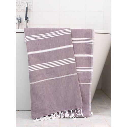 Ottomania hamamdoek Ottomania 160 x 220cm aubergine Ottomania hamamdoek Ottomania 160 x 220cm aubergine