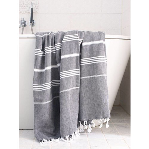 Ottomania hamamdoek Ottomania 160 x 220cm zwart Ottomania hamamdoek Ottomania 160 x 220cm zwart