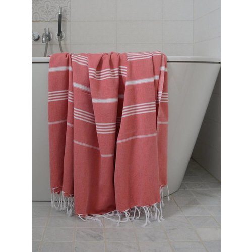 Ottomania hamamdoek Ottomania 160 x 220cm steenrood Ottomania hamamdoek Ottomania 160 x 220cm steenrood