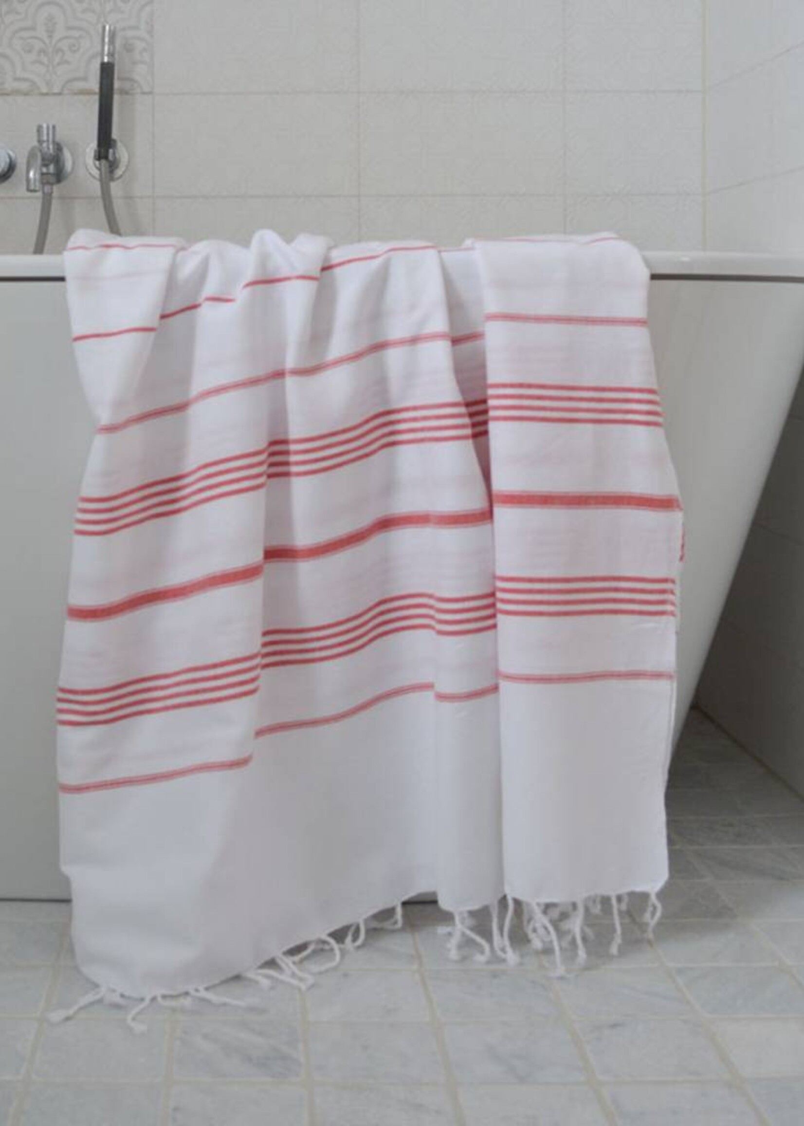 Ottomania hamamdoek Ottomania 160 x 220cm steenrood - tweepersoons xxl hamamdoek