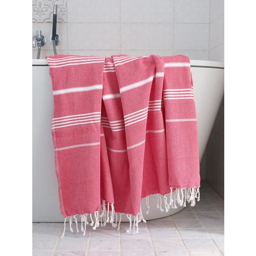 Ottomania hamamdoek Ottomania 160 x 220cm robijnrood Ottomania hamamdoek Ottomania 160 x 220cm robijnrood