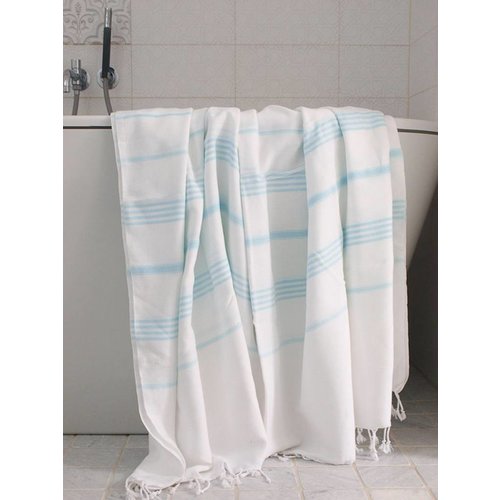 Ottomania hamamdoek Ottomania 160 x 220cm lichtturquoise Ottomania hamamdoek Ottomania 160 x 220cm lichtturquoise