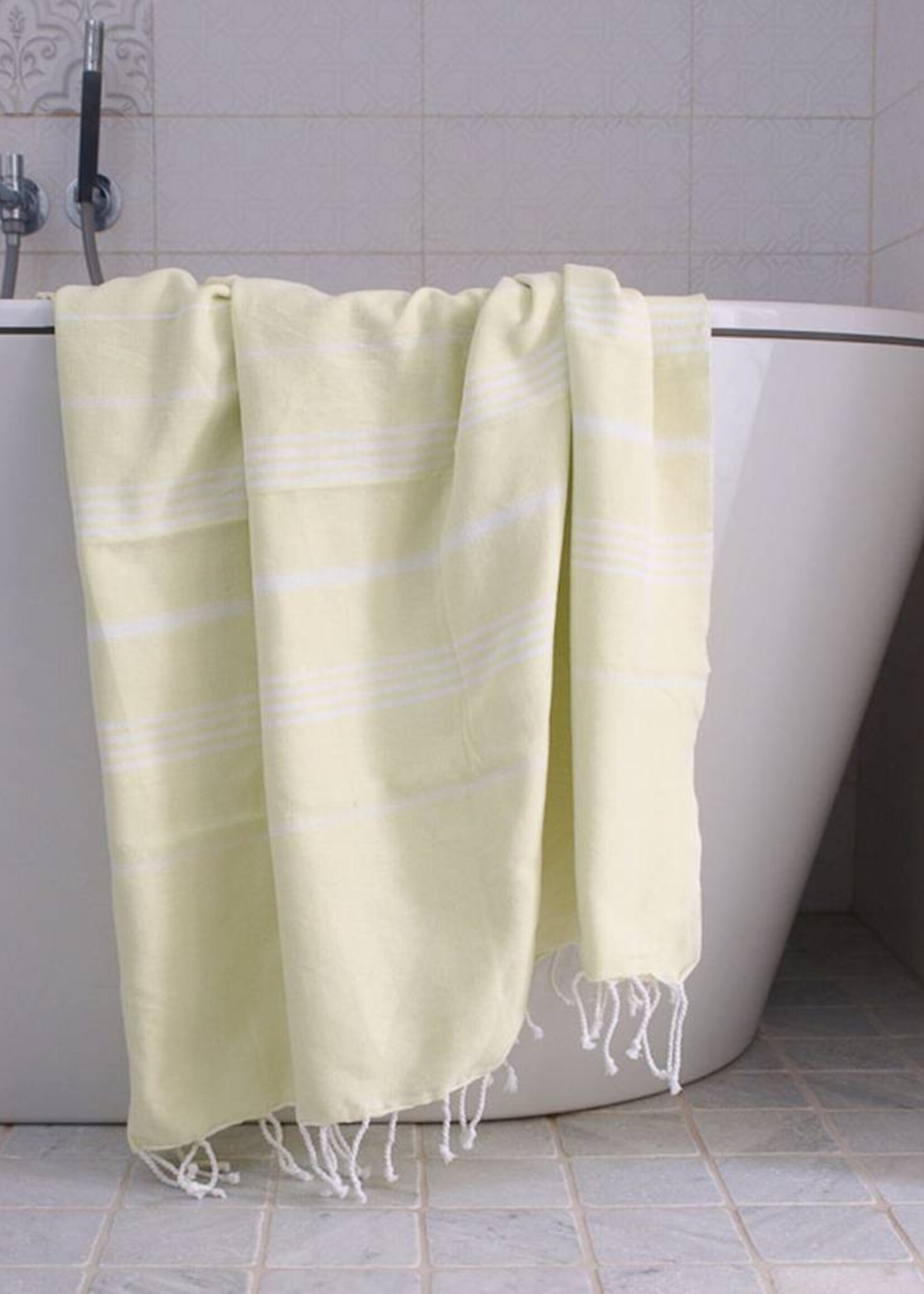 Ottomania hamamdoek Ottomania 160 x 220cm lime - tweepersoons xxl hamamdoek