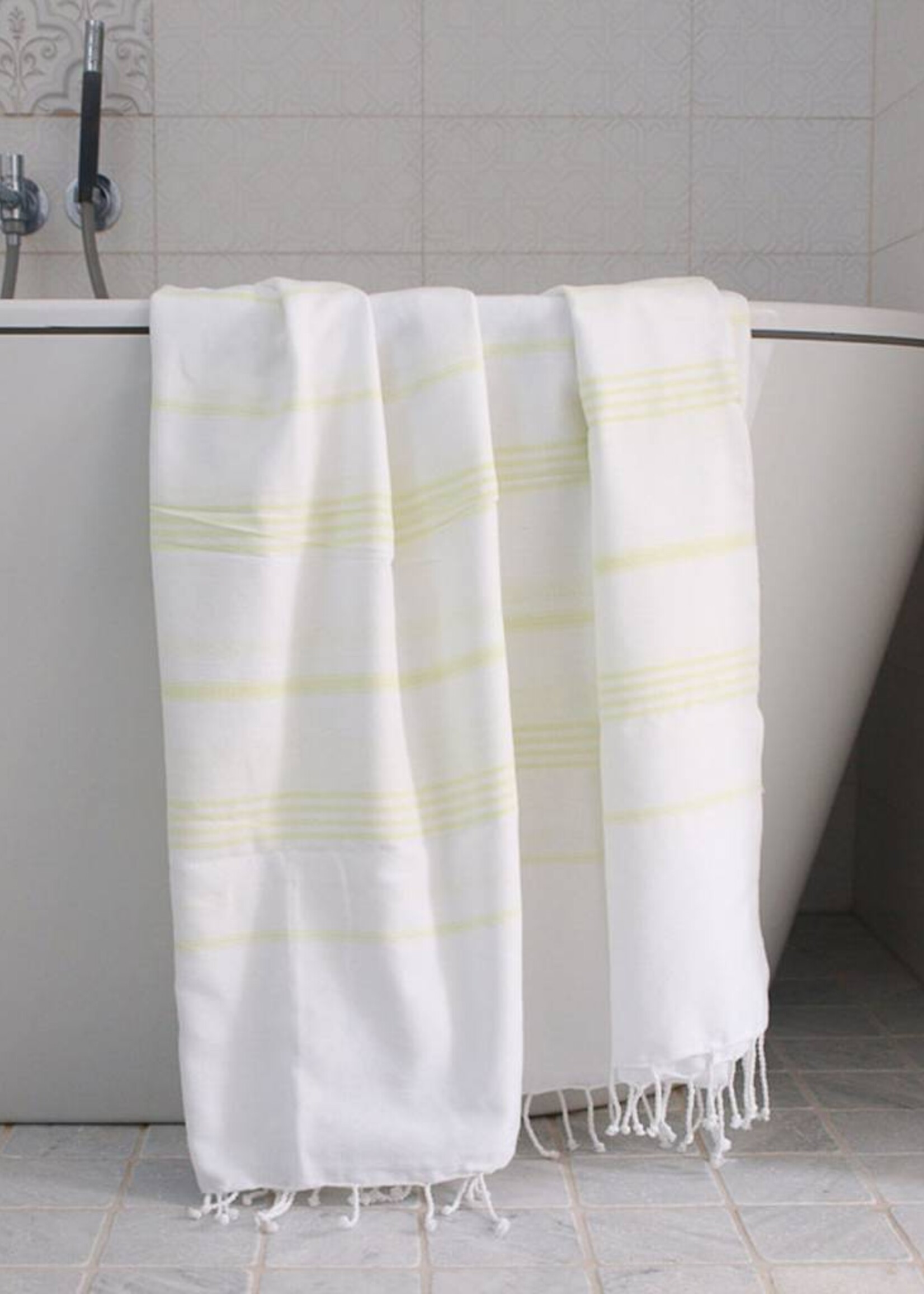 Ottomania hamamdoek Ottomania 160 x 220cm lime - tweepersoons xxl hamamdoek