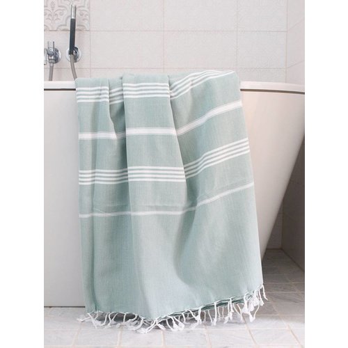 Ottomania hamamdoek Ottomania 160 x 220cm grijsgroen Ottomania hamamdoek Ottomania 160 x 220cm grijsgroen