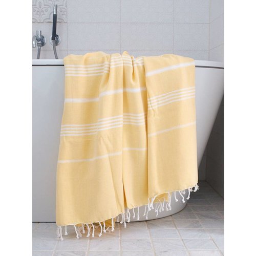 Ottomania hamamdoek Ottomania 160 x 220cm geel Ottomania hamamdoek Ottomania 160 x 220cm geel