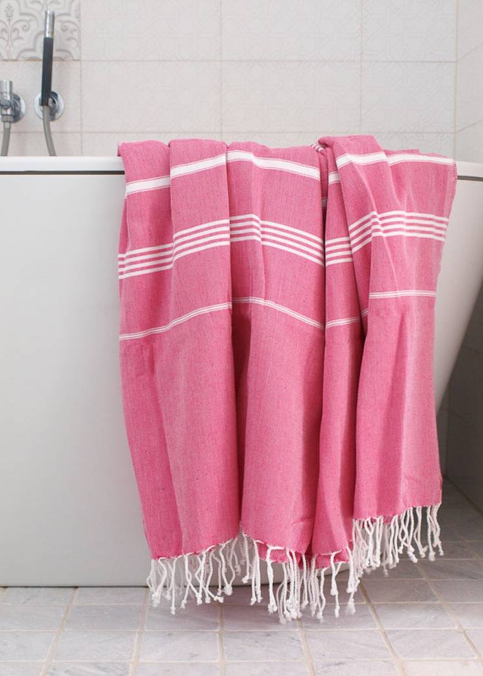 Ottomania hamamdoek Ottomania 160 x 220cm fuchsia - tweepersoons xxl hamamdoek