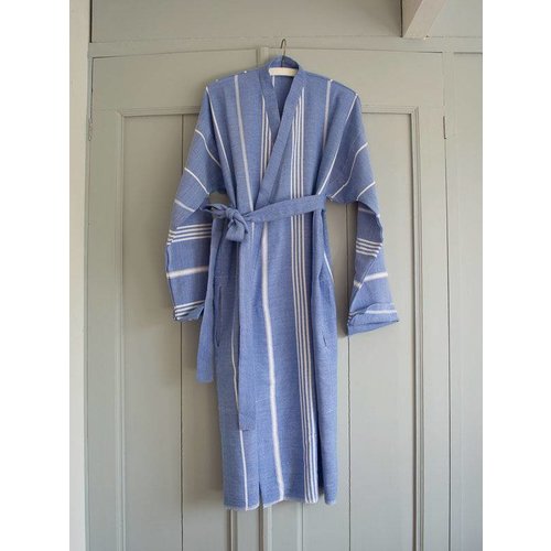Ottomania kimono hamam badjas Ottomania volwassenen grieksblauw Ottomania kimono hamam badjas Ottomania volwassenen grieksblauw