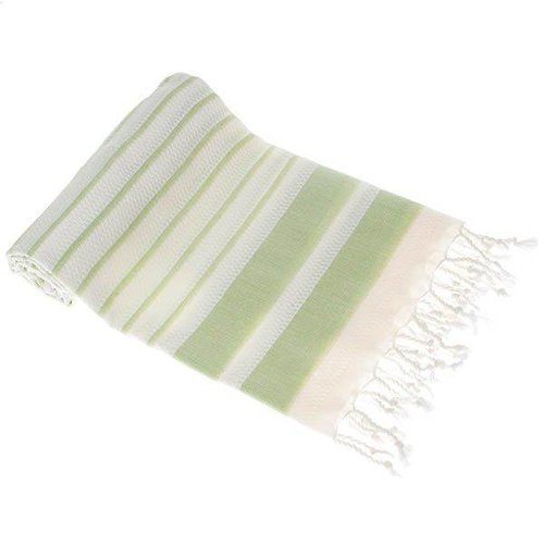 Hamams Own Sneldrogende handdoek: hamamdoek Aqua Streeps Green Hamams Own Sneldrogende handdoek: hamamdoek Aqua Streeps Green