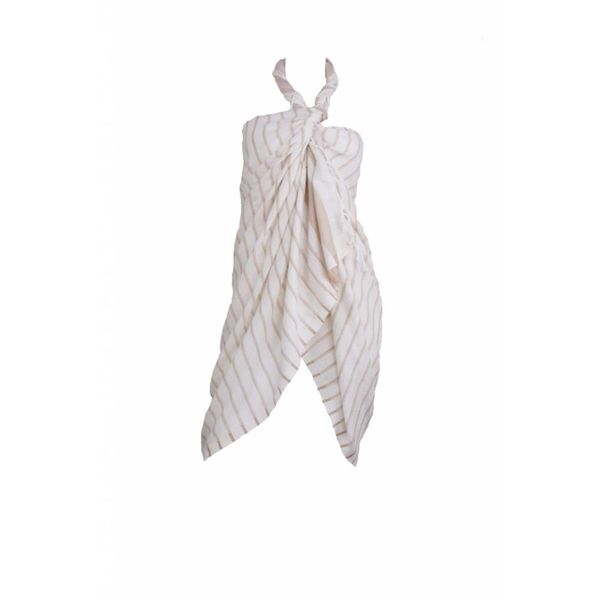 Sneldrogende handdoek: hamamdoek Aqua Streeps Cream