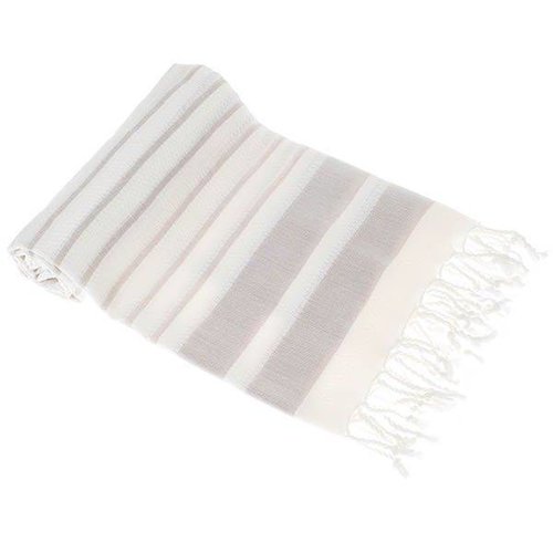 Hamams Own Sneldrogende handdoek: hamamdoek Aqua Streeps Cream Hamams Own Sneldrogende handdoek: hamamdoek Aqua Streeps Cream