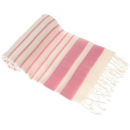 Hamams Own Sneldrogende handdoek: hamamdoek Aqua Streeps Pink Hamams Own Sneldrogende handdoek: hamamdoek Aqua Streeps Pink