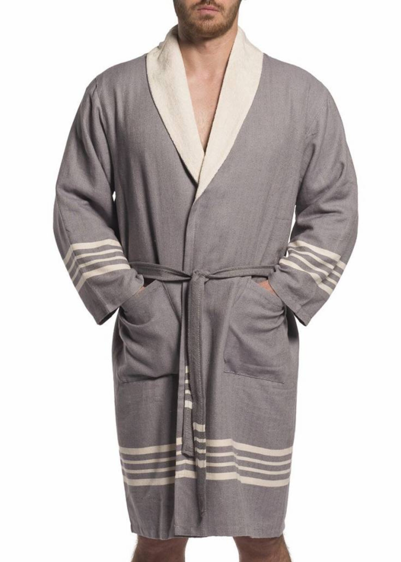 Lalay badstof hamam badjas dark grey unisex