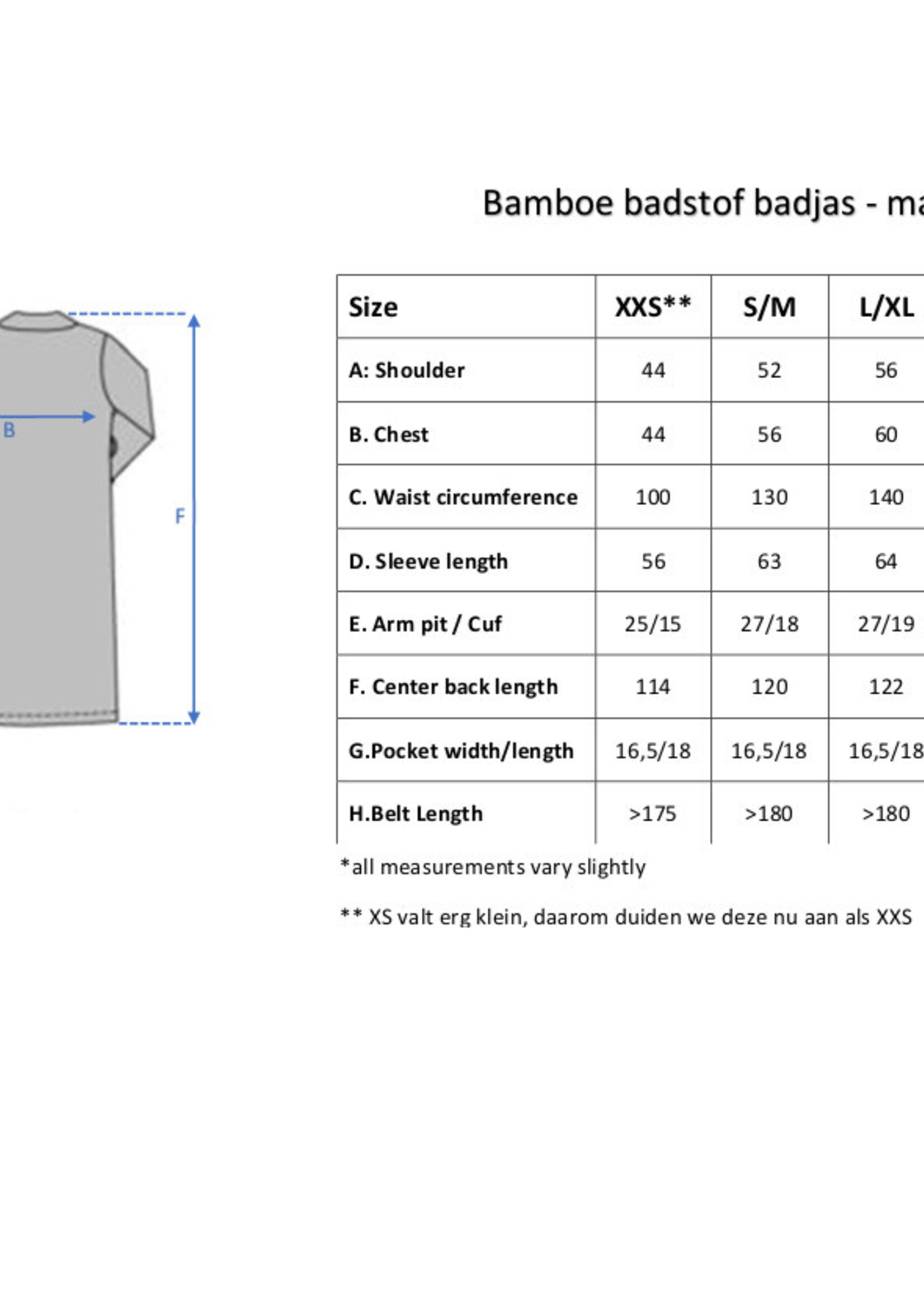 Hamams Own Bamboe sauna badjas blauw