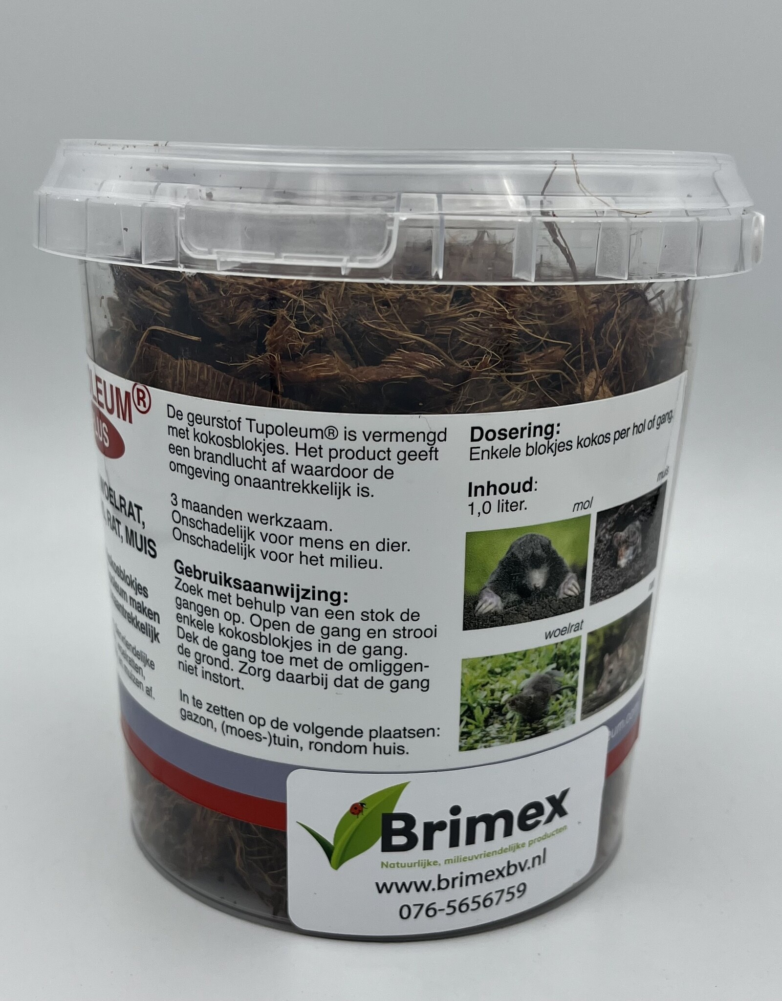 Brimex Tupoleum Brimex  Tupoleum Plus kokosblokjes voor het weren van woelmuizen, woelrat, mol, rat en muis