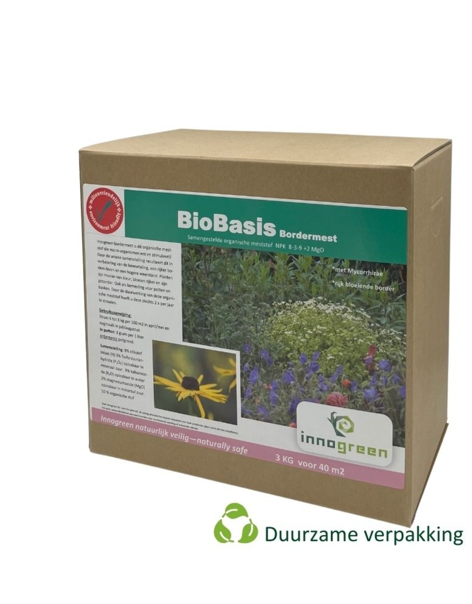 Innogreen Innogreen Biobasis NPK 8-3-9 + 2 MgO verrijkt met diverse micro-organismen
