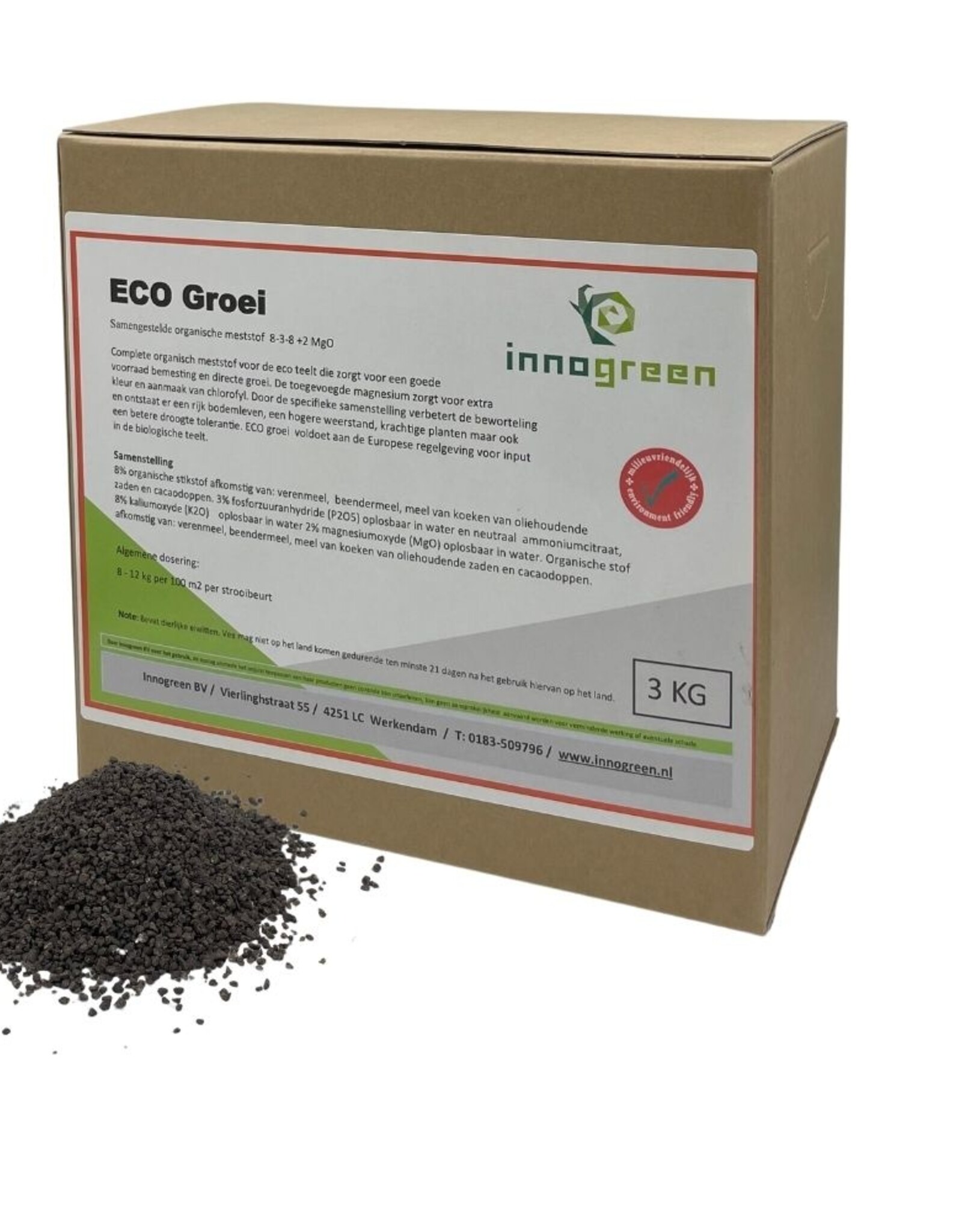 Innogreen Innogreen Eco Groei 8-3-8 + 2 Mgo FiBL / Skal meststof