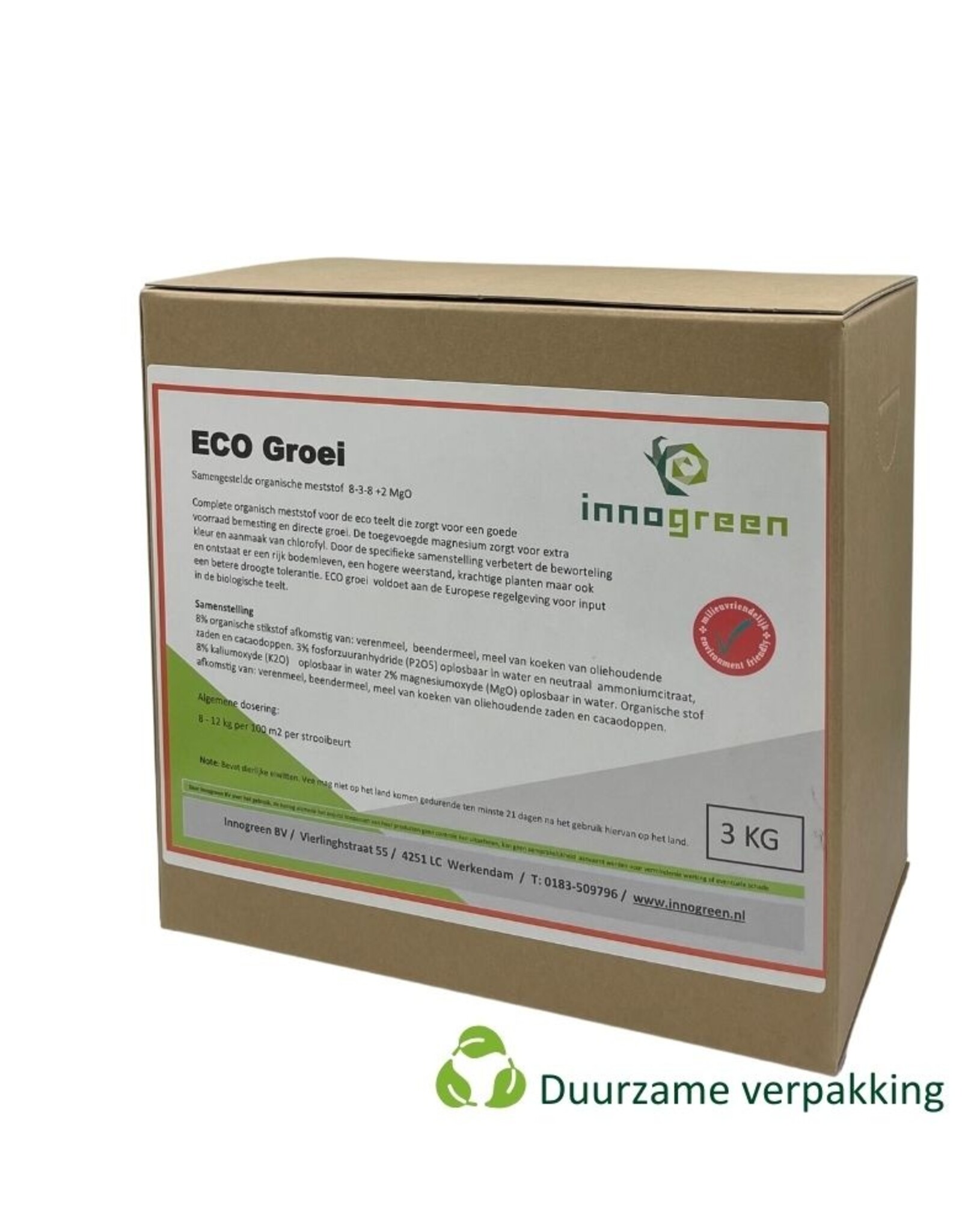 Innogreen Innogreen Eco Groei 8-3-8 + 2 Mgo FiBL / Skal