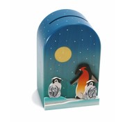 Weizenkorn Spaarpot 3D Pinguin Hout