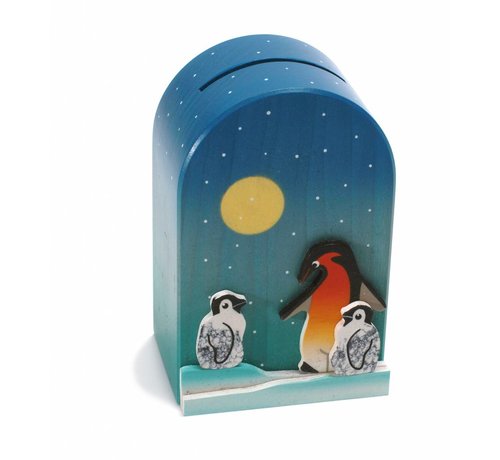 Weizenkorn Spaarpot 3D Pinguin Hout