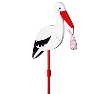 GOKI Flower Decor Stick Stork with Baby cloth