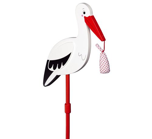 GOKI Flower Decor Stick Stork with Baby cloth