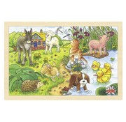 GOKI Puzzel Boerderij Dieren Hout