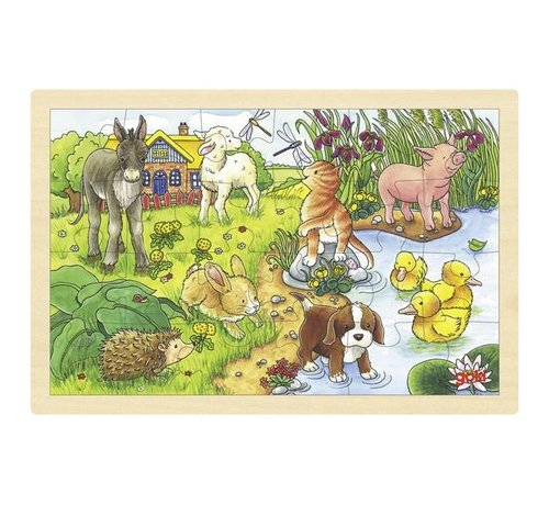 GOKI Puzzel Boerderij Dieren Hout