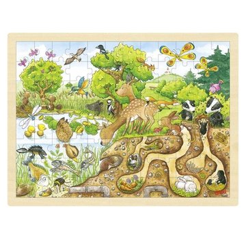 GOKI Puzzel Ontdekking in de Natuur Hout 96 pcs